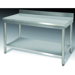 Table inox dim: 600x700 ouverte murale avec étagère basse