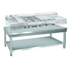 TABLE SOUBASSEMENT INOX 1200 X 700  POUR PLAN DE CUISSON